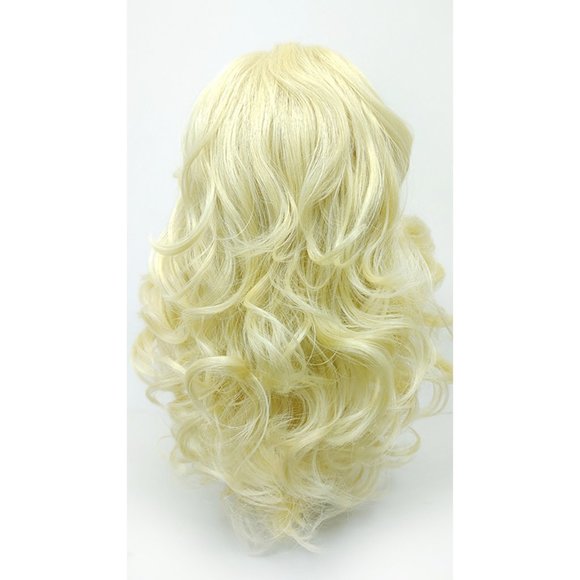 Lace front long wavy blonde heat resistant wig